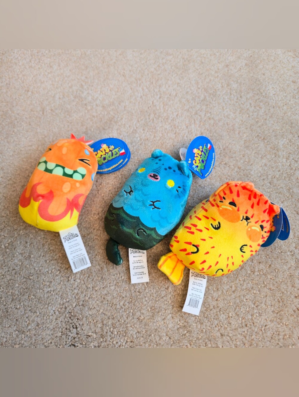 Cats vs Pickles Cat Plush Beanbag Lot of 3 w/ Tags #208 #478 #323